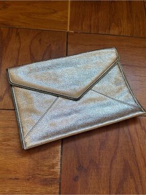 Rebecca Minkoff Metallic Leather Envelope Clutch